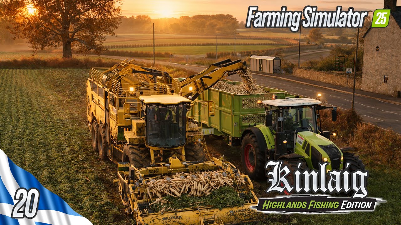 Расширение FS25 Хайлендс | Сбор урожая пастернака и подготовка поля в октябре | Эпизод 20 🎮