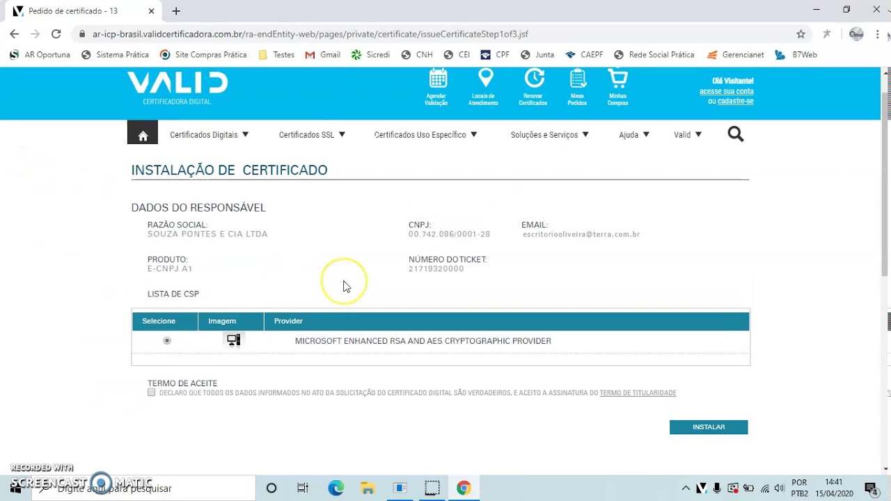 Como instalar seu cetificado A1 PJ ou PF da VALID