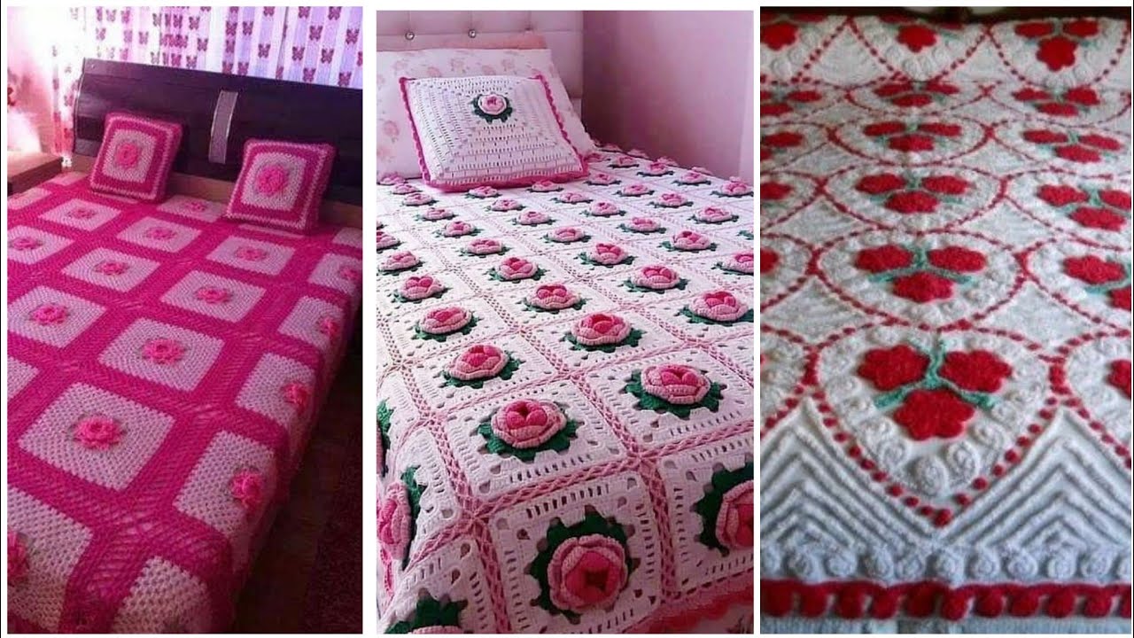 Luxury crochet bed sheets designs // Fancy bed sheets designs