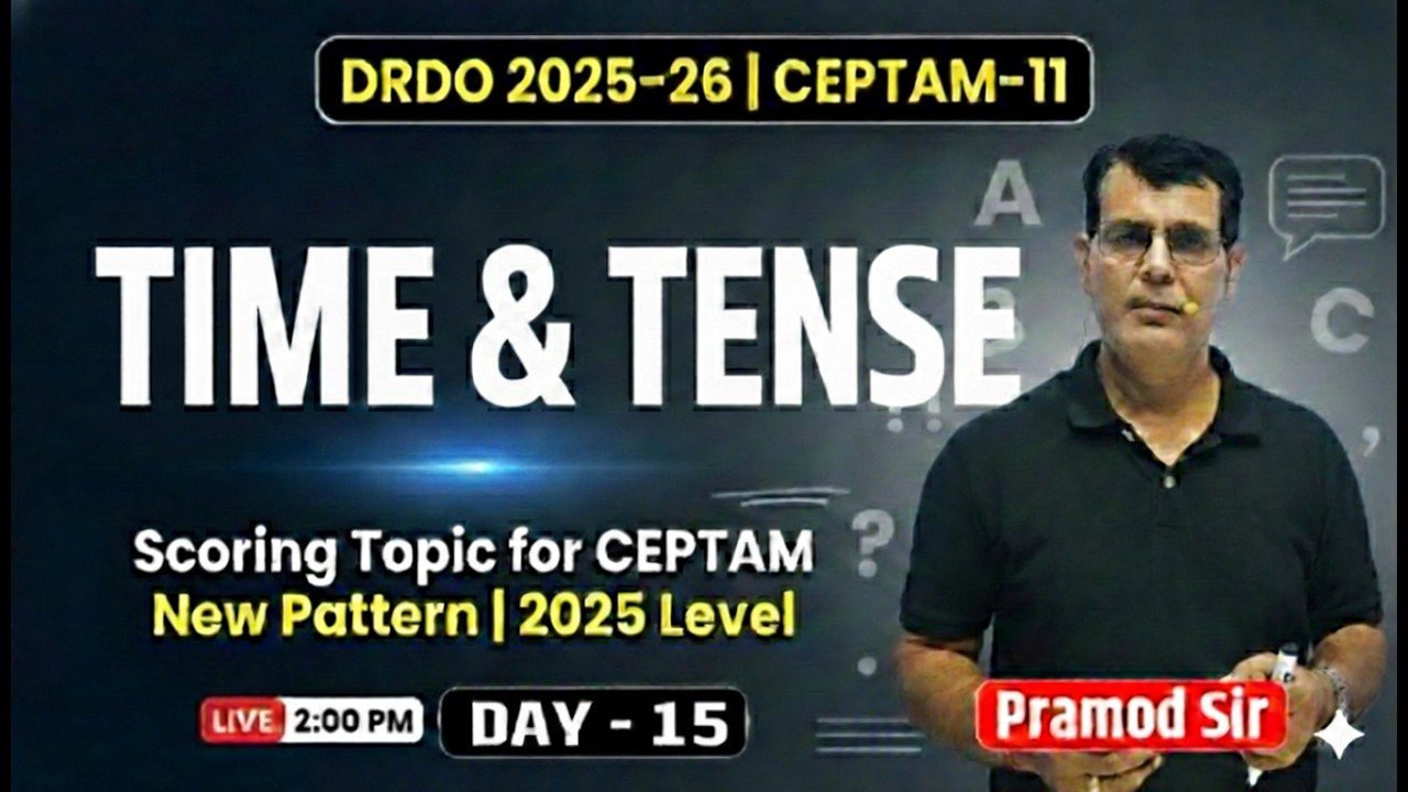 Complete English for DRDO CEPTAM 11 | Day 15 | Time & Tense | #completeenglishcourse #drdosyllabus