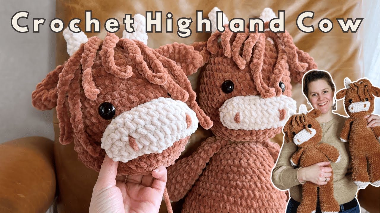 This Crochet Highland Cow is TOO CUTE! | Full Tutorial for a cute farm animal