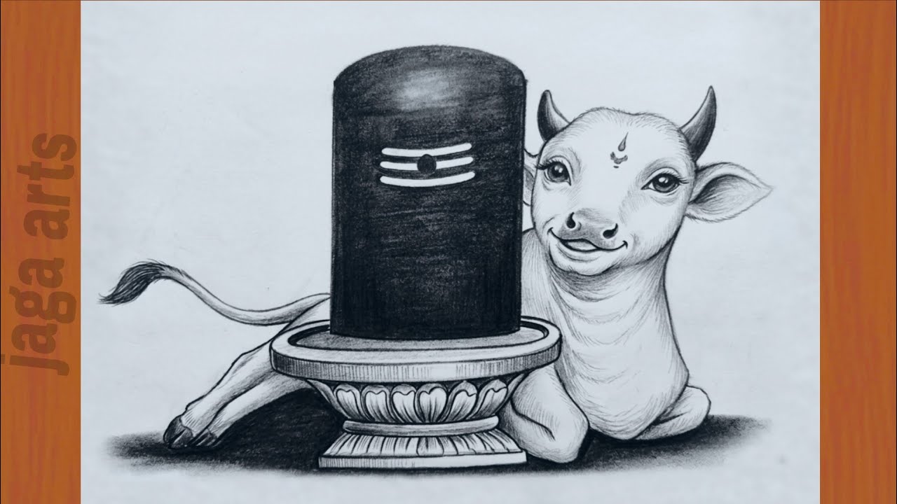 🪷Shivli drawing with Nandi // How to draw shivling with Nandi 