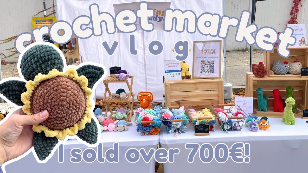 A Crochet Reseller Showed Up to My Market… But I Still Sold 50+ Plushies! | MARKET DAY VLOG 🧸