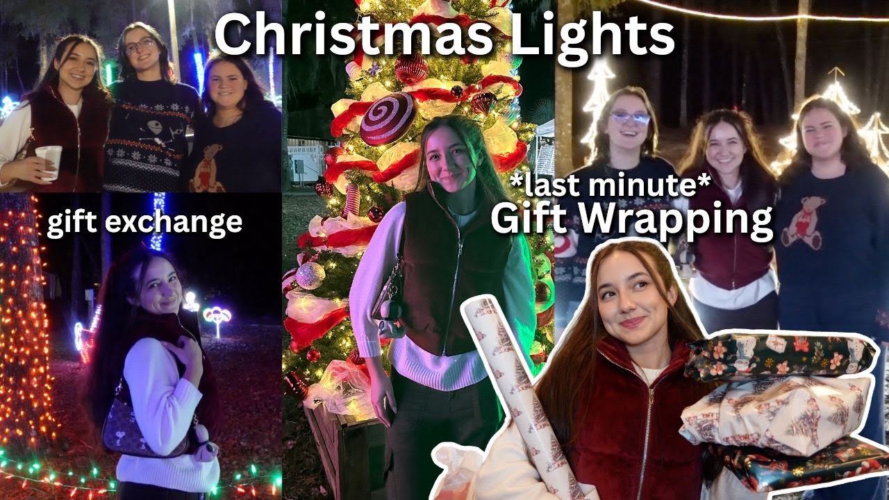 wrap presents with me! + going to see Christmas lights vlog ✨🎁🎄