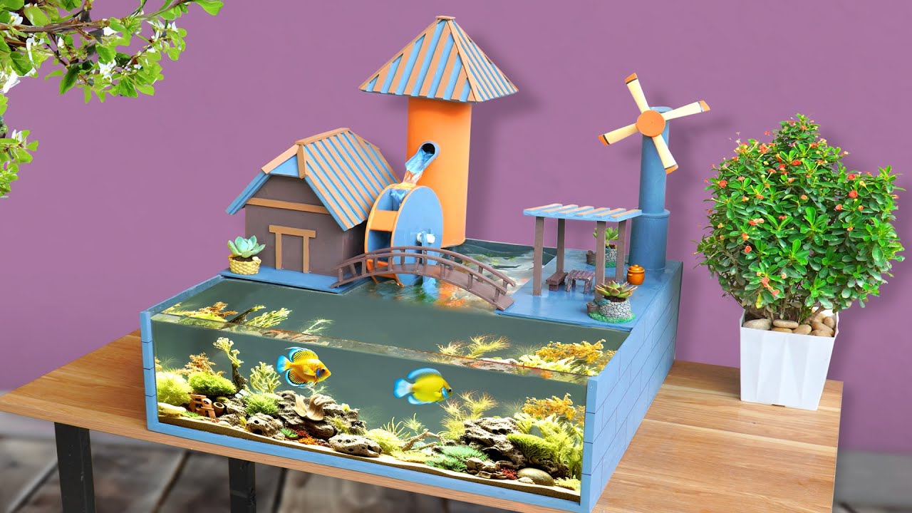 Beautiful miniature countryside  fish tank