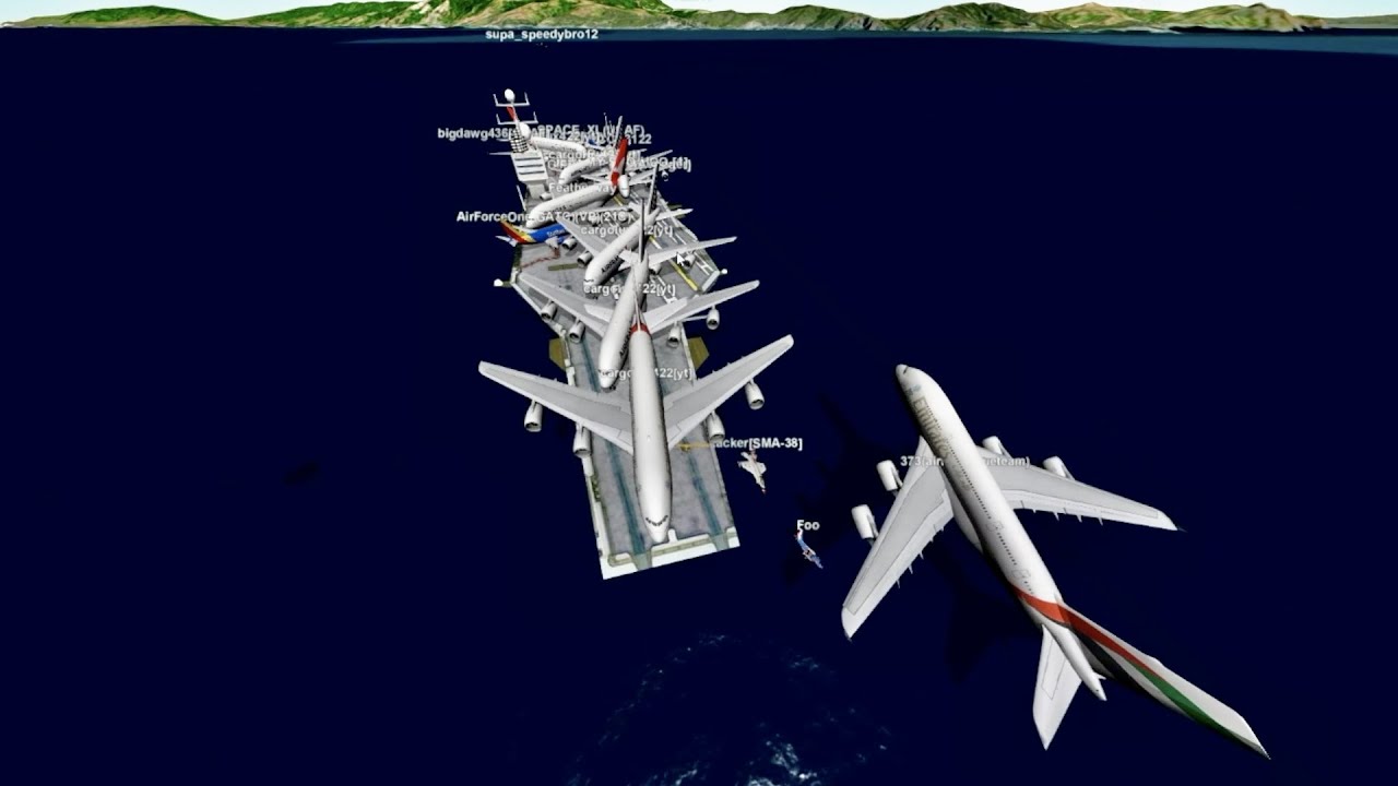Multiplayer Chaos On Aircraft Carrier - GeoFS NEW Update