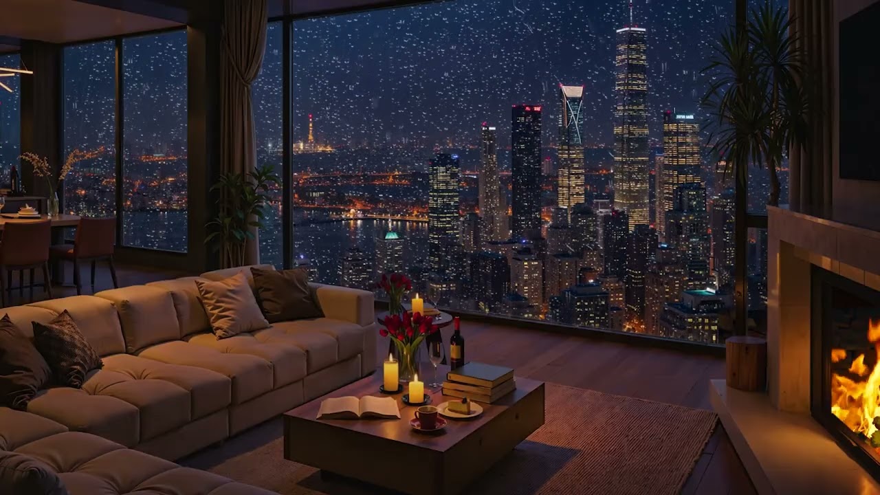 Soft Jazz & Rain on Window 🌧 Perfect Night Mood (3 Hours)