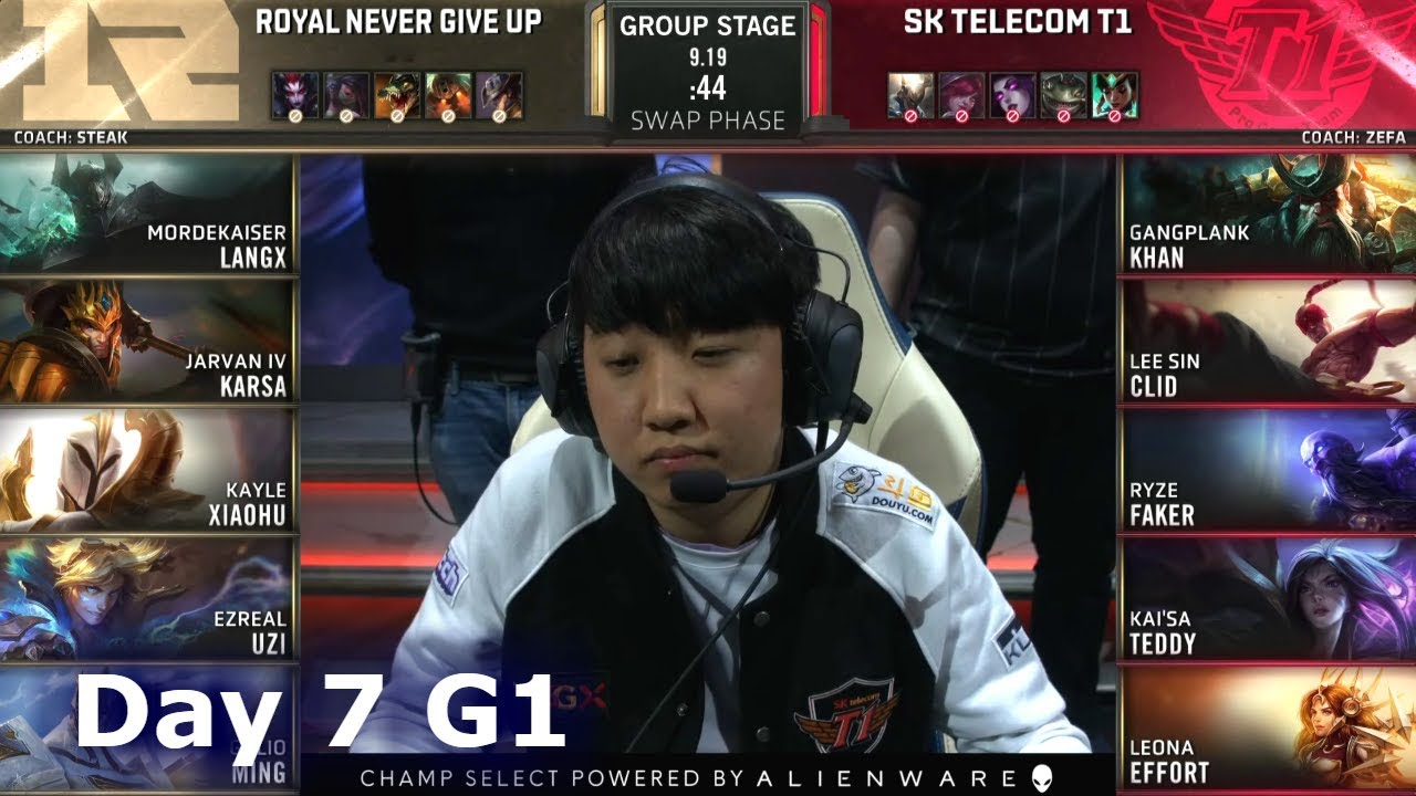 RNG vs SKT | Day 7 S9 LoL Worlds 2019 Group Stage | Royal Never Give Up vs SK Telecom T1