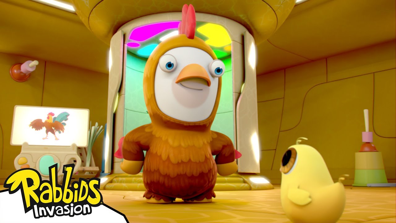 Rabbidrooster and the lost chick 🐣 (S04E75) | RABBIDS INVASION 🐰 | Cartoon for Kids