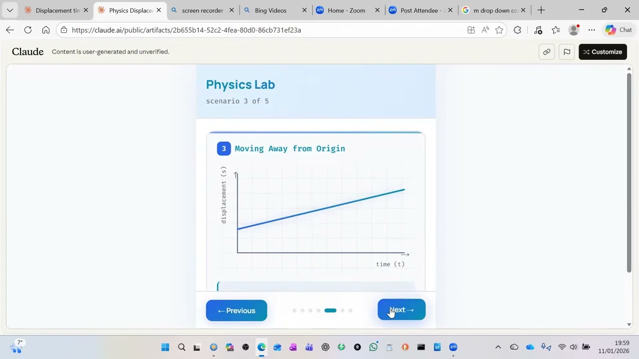 Introduction to displacement-time graphs.