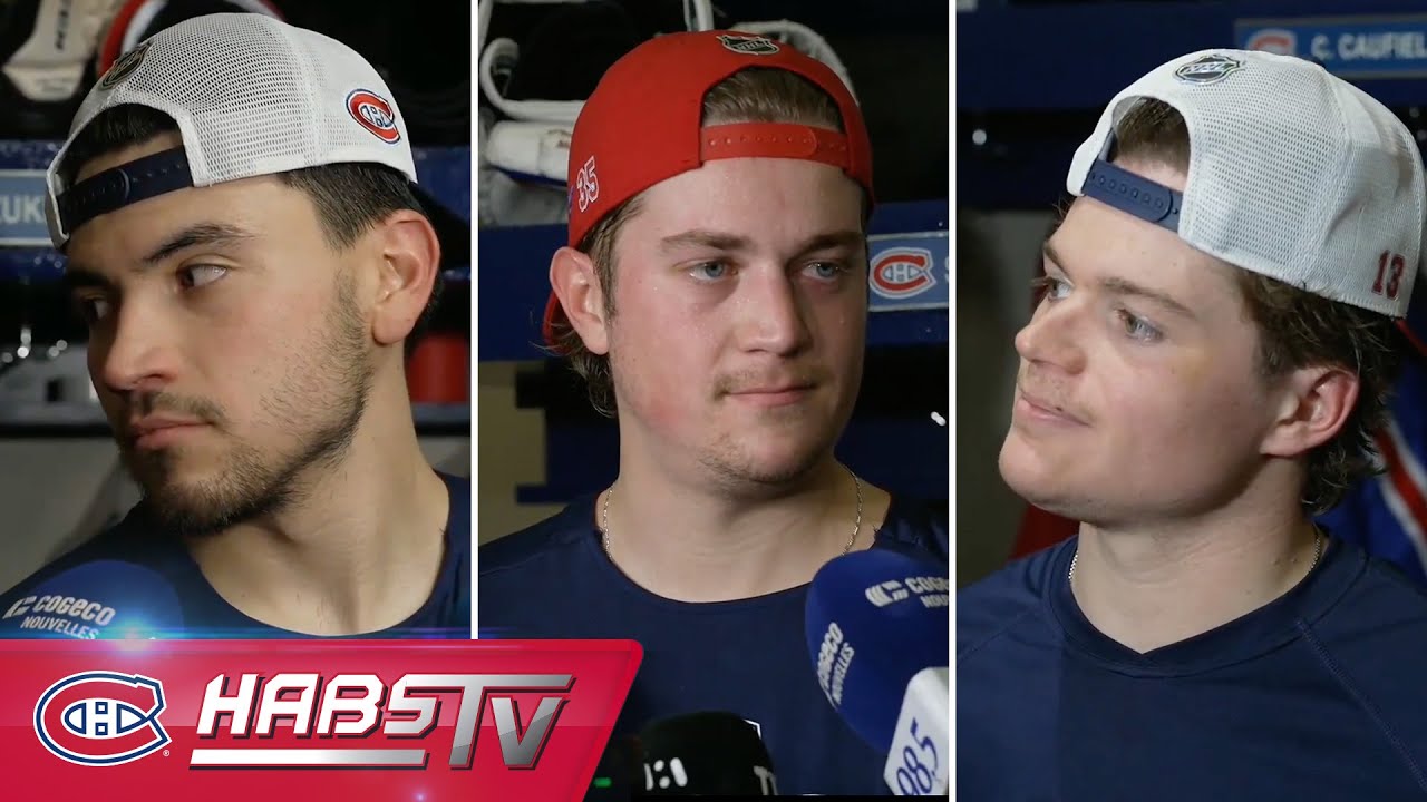 Suzuki, Montembeault + more Habs address the media at practice | FULL PRESS CONFERENCES