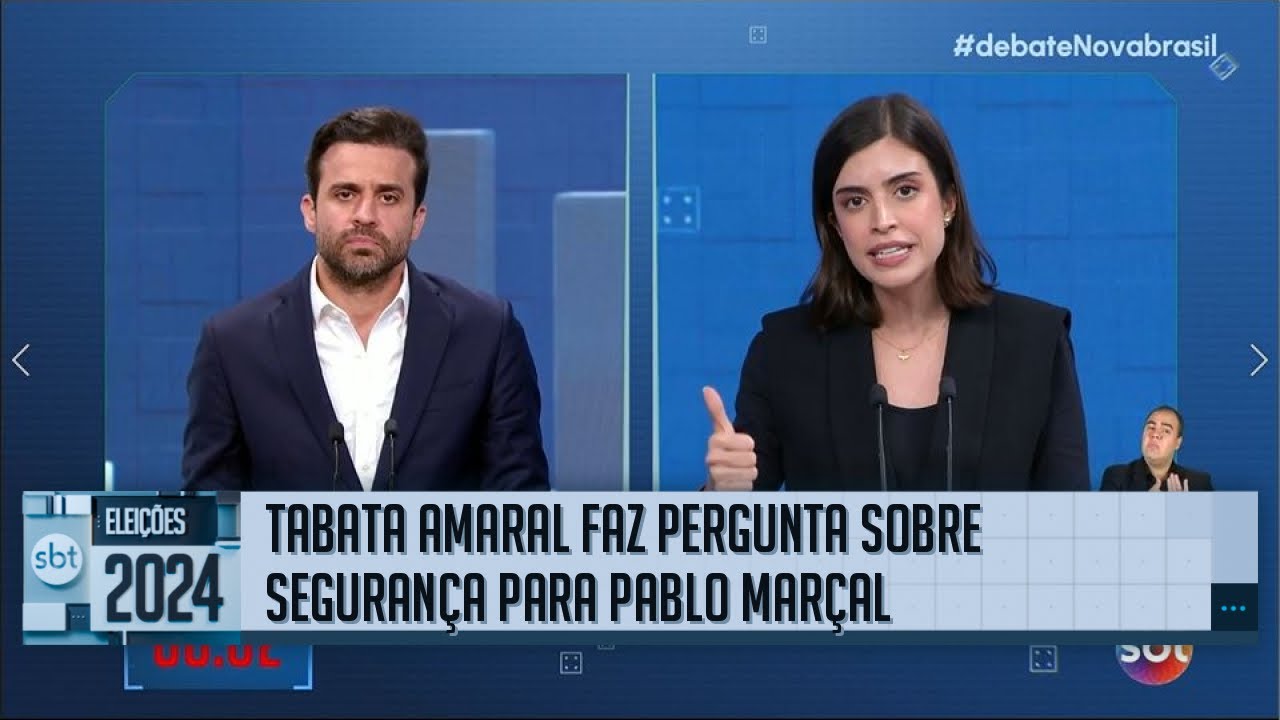 Debate SBT: Tabata Amaral (PSB) pergunta sobre segurança ao candidato Pablo Marçal (PRTB)