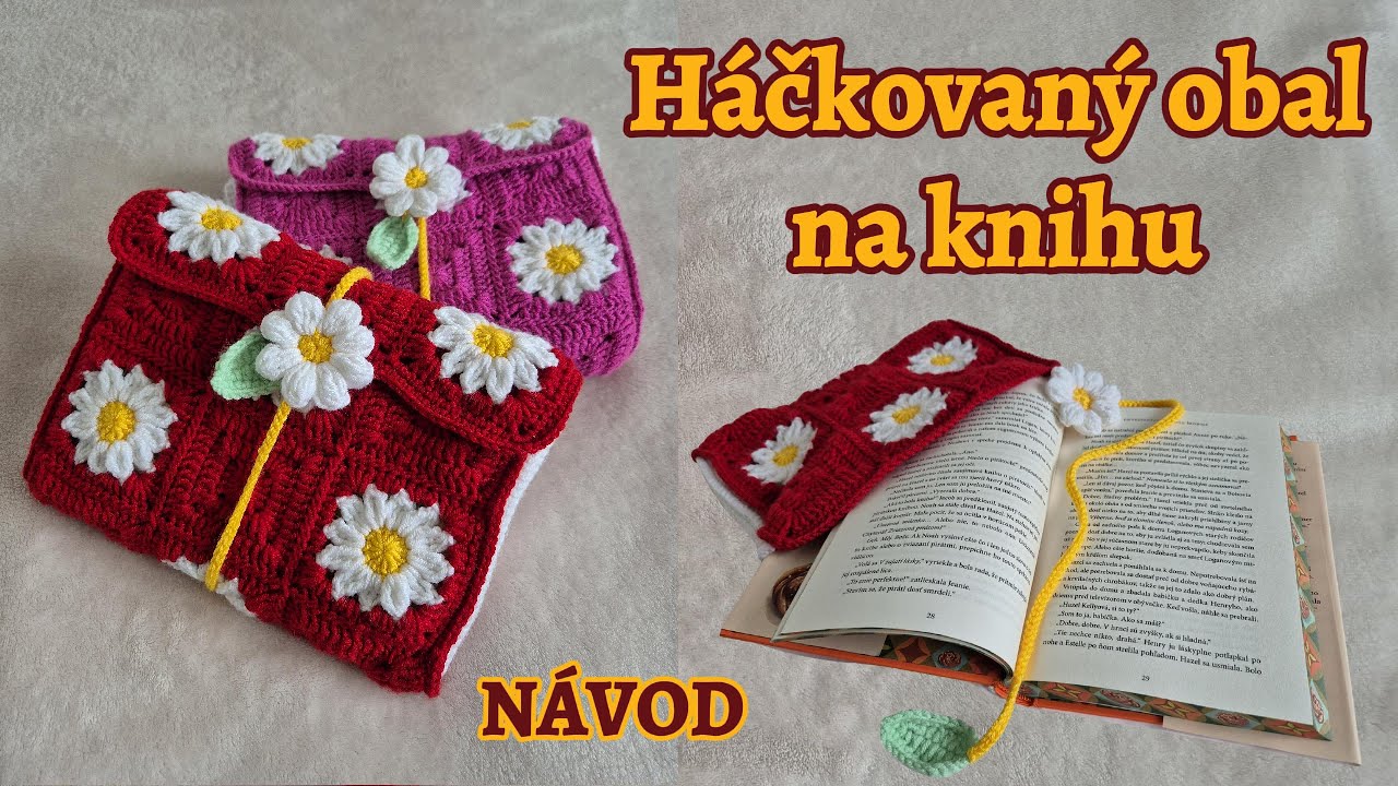 N&aacute;vod na h&aacute;čkovan&yacute; sedmokr&aacute;skov&yacute; obal na knihu