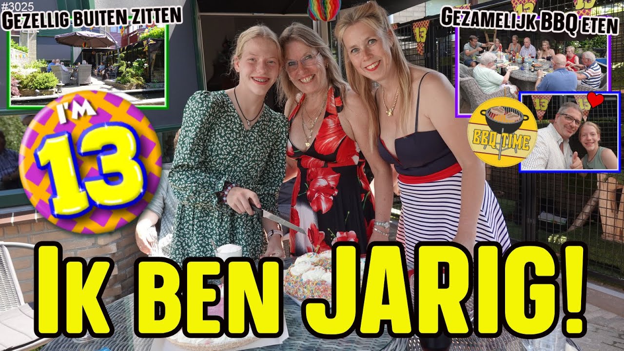 Mijn 13de VERJAARDAG VIEREN. Ik ben vandaag JARIG en VIER het samen met FAMILIE in de TUIN. #3025