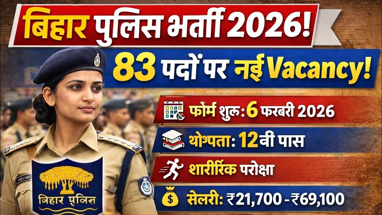 Bihar Police Constable New Vacancy 2026 | 83 Posts | Apply Online | Eligibility, Age, Salary