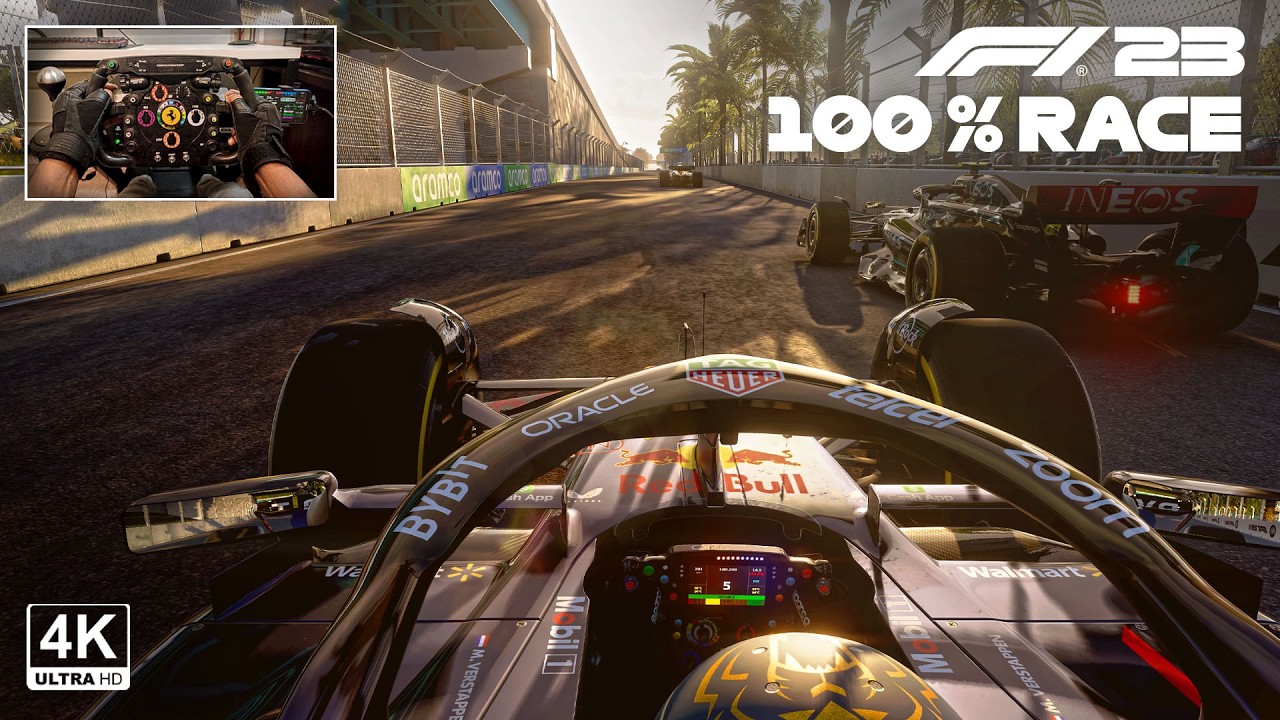 Max Verstappen's Dominant Drive in 2023 Miami GP 100% Race | RB19 | F1 23 Steering Wheel Gameplay