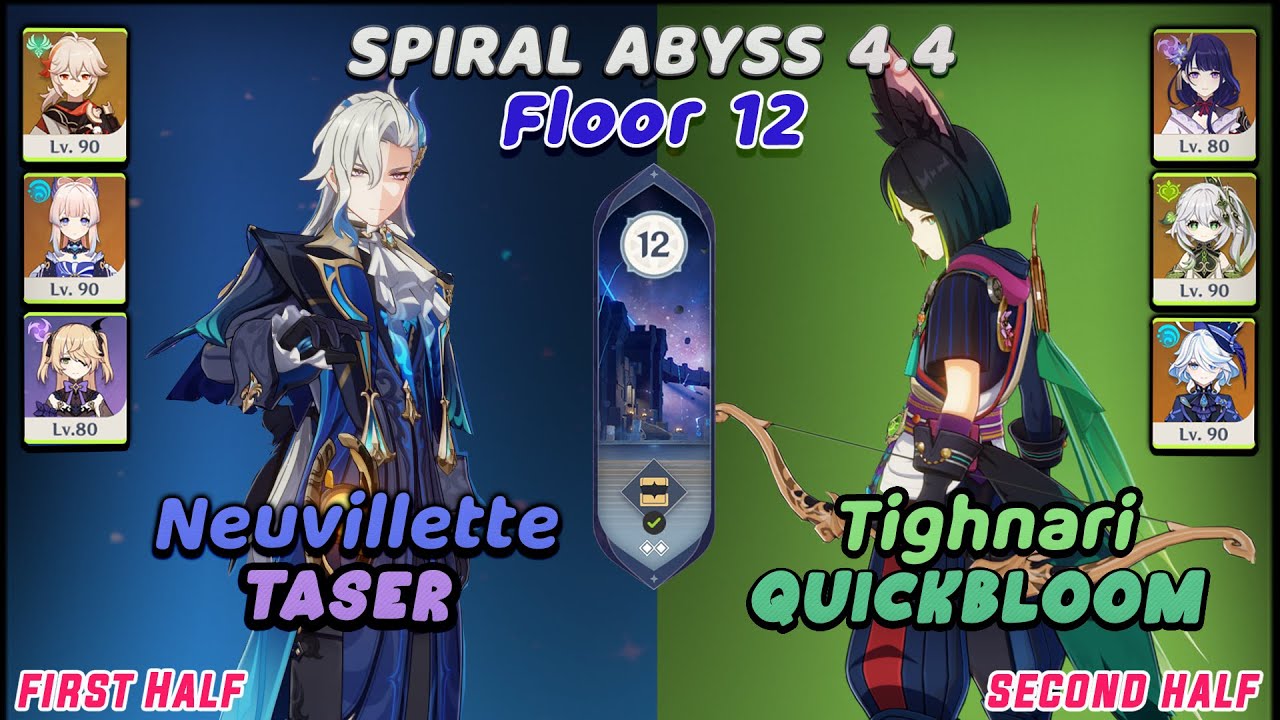 4.4 Spiral Abyss (Floor 12) 9 Stars / C0 Neuvillette Taser & C1 Tighnari Quickbloom / Genshin Impact