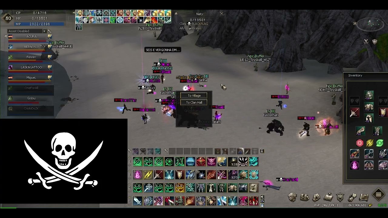 PvP na Ilha - BlackFlag Vs Spartans - L2 Feel 17/02/2026