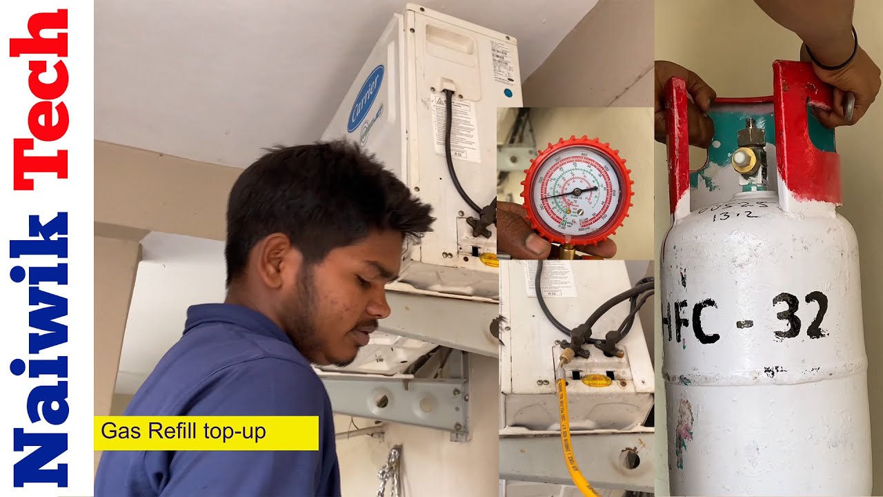 How to do AC Gas Refill  | Carrier Inverter Split AC Charging