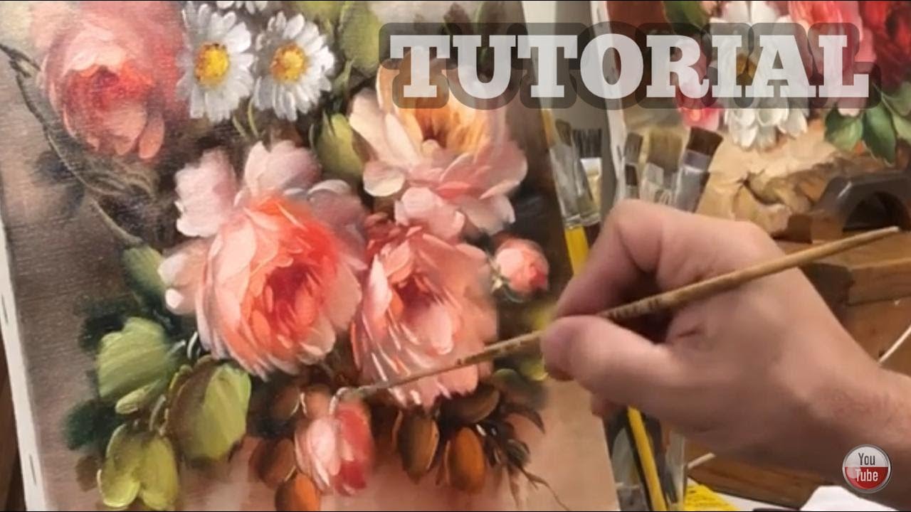 КРАСИВАЯ КАРТИНА РОЗ И РОМАШЕК / КАРТИНА ШАГ ЗА ШАГАМИ / УРОК ЖИВОПИСИ МАСЛОМ