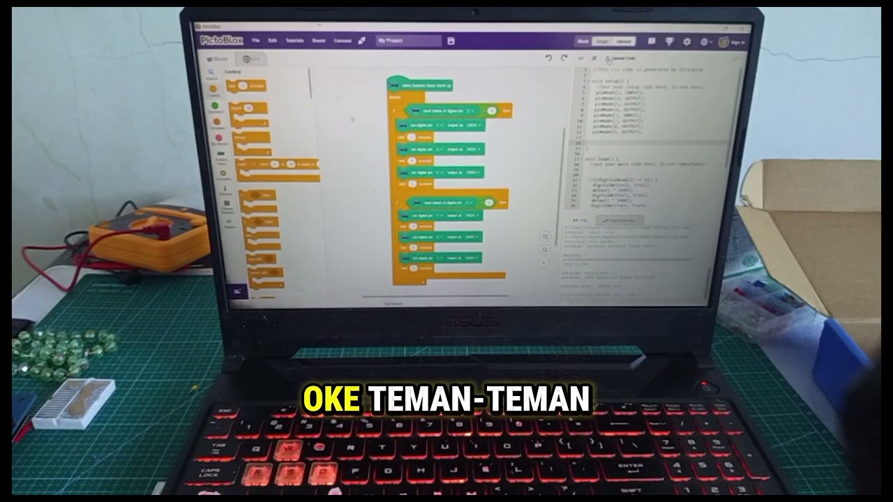 KOMBINASI NYALA LED MENGGUNAKAN PUSH BUTTON