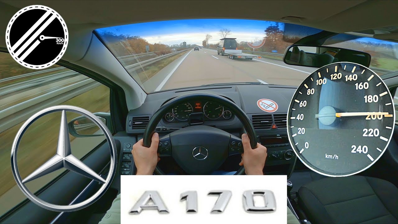 Mercedes-Benz A170 169 116 PS Top Speed Drive On German Autobahn No Speed Limit POV