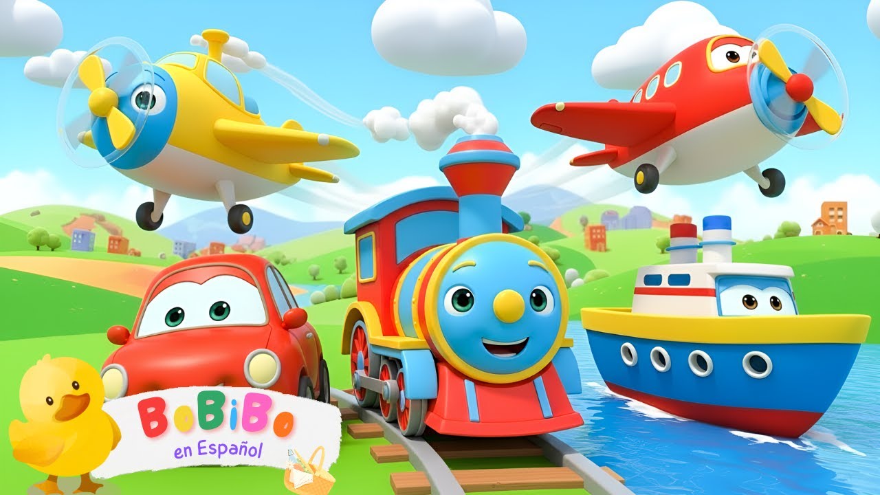 Canción Infantil de Vehículos 🚗🚂✈️🚢 Música Educativa para Niños | BoBiBo 🇪🇸 Español