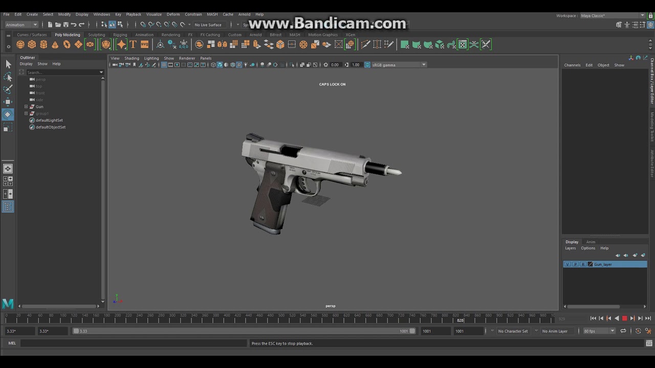 GUN RIG AND ANIMATION TEST IN MAYA