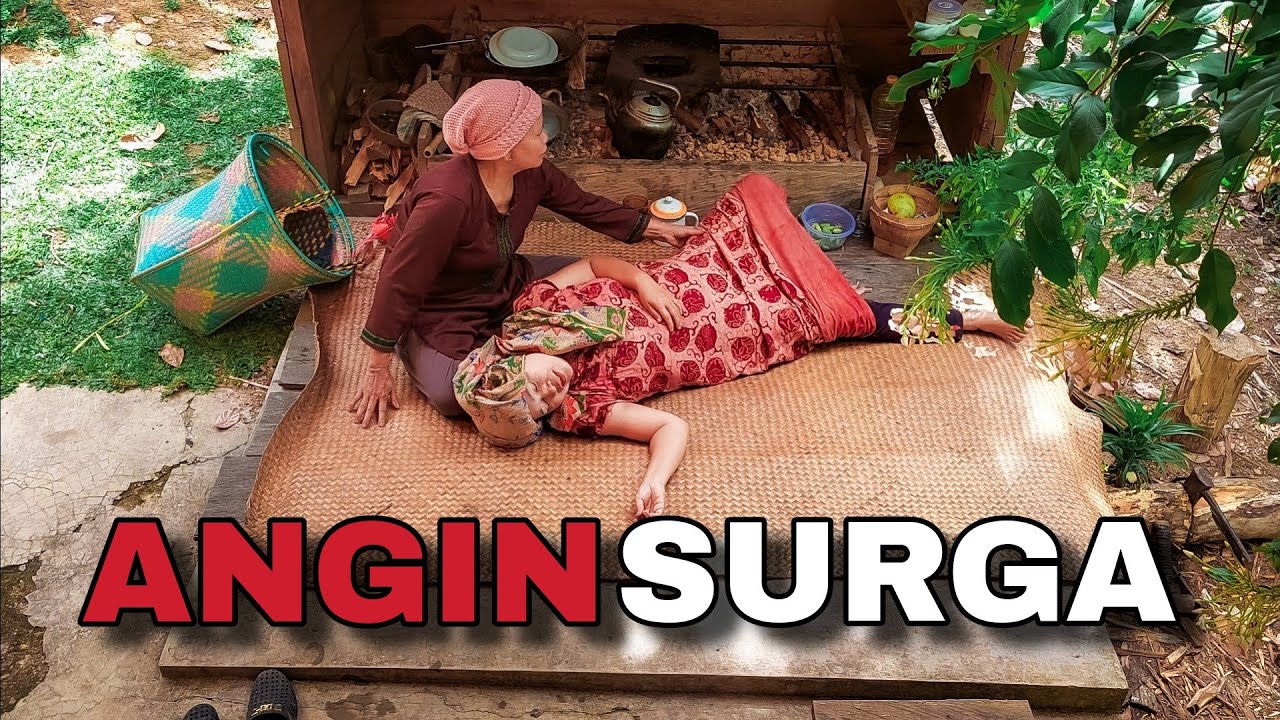 suasana di desa dayak, hidup nyaman makan enak, angin surga terasa sejuk, masak sayur lempang tikus