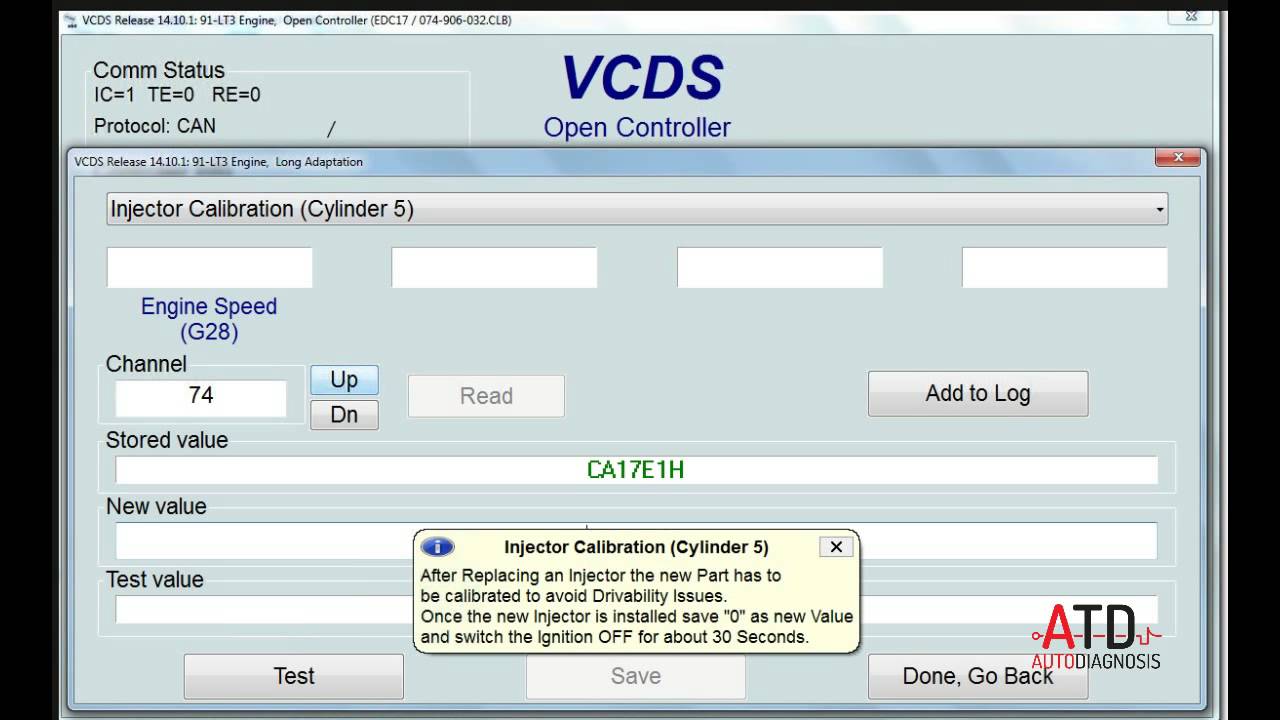 Codificación inyectores VW Crafter 5 cil con VCDS