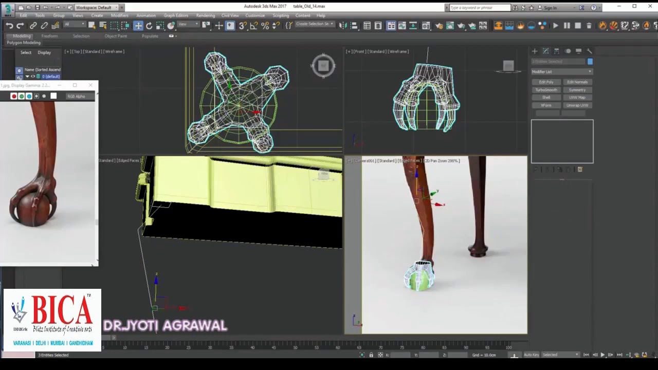 learn how to make table design in 3dx Max (PART 3)