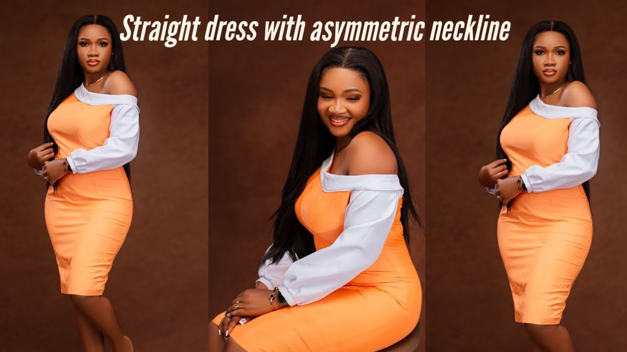 How to cut and sew a straight gown with asymmetric neckline/one shoulder/beginner’s friendly/