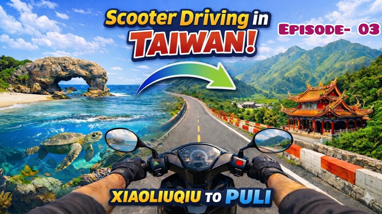 Scooter trip from Xiaoliuqiu to Puli 🛵exploring Taiwan’s beauty through sea,hills, and winding roads