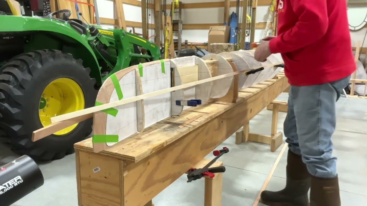 Boat Building a Yukon Racing Kayak, Making Cedar Strips and Setting the Sheer Line - Ep.3
