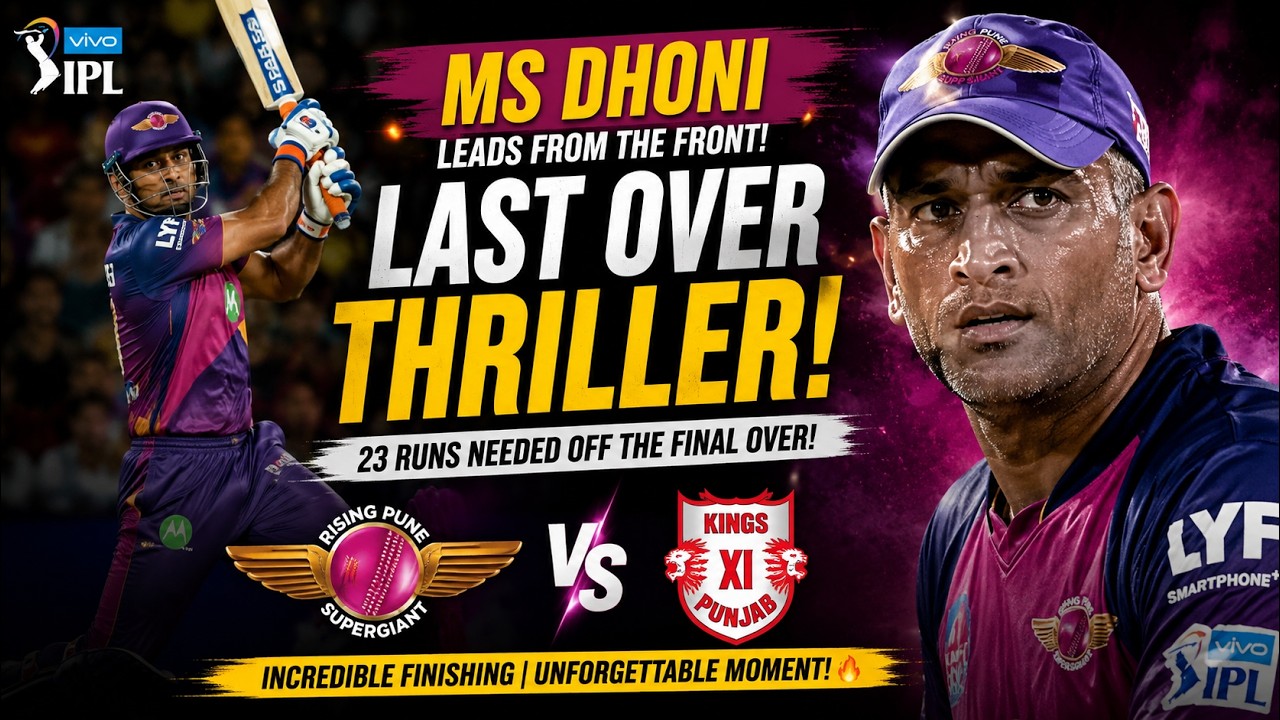 Vivo IPL: RPS против PUNJAB &mdash; захватывающий финальный овер в исполнении DHONI
