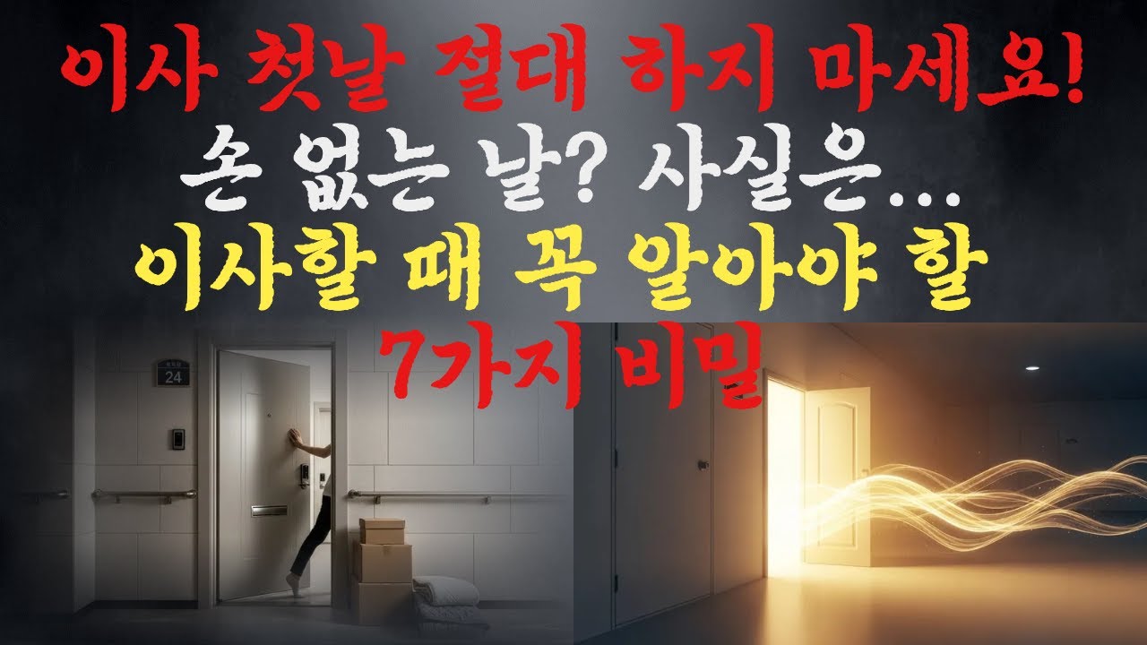 이사 첫날 절대 하지 마세요! 99%가 모르는 이사의 7가지 비밀 손없는날 진실