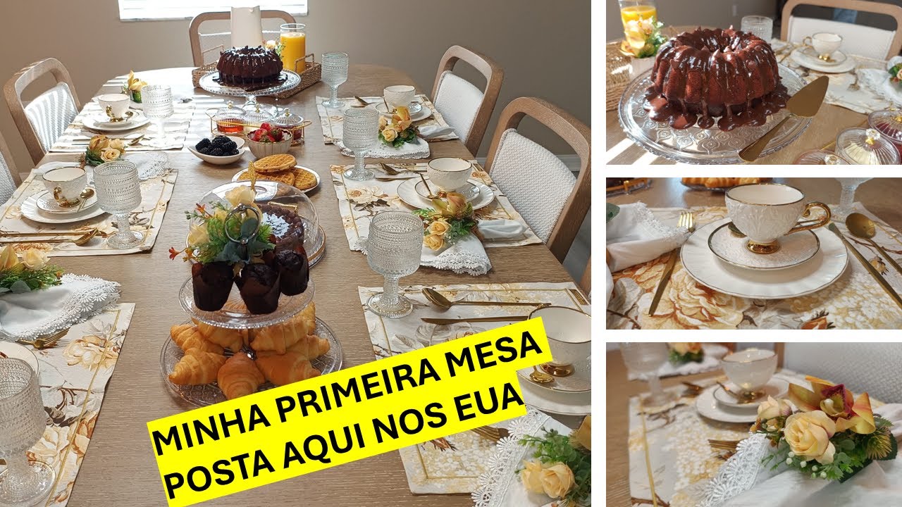 MINHA PRIMEIRA MESA POSTA AQUI NOS ESTADOS UNIDOS 💕SIMONE SALDANHA / PARCERIA TEMU