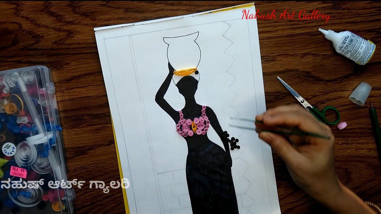 #quelling,#art,#africanlady, Quilled paper art... African woman..