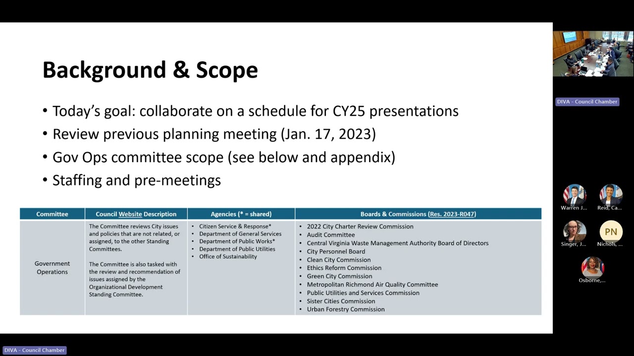 Richmond, VA City Council - Governmental Operations Committee Meeting - 2025-02-05