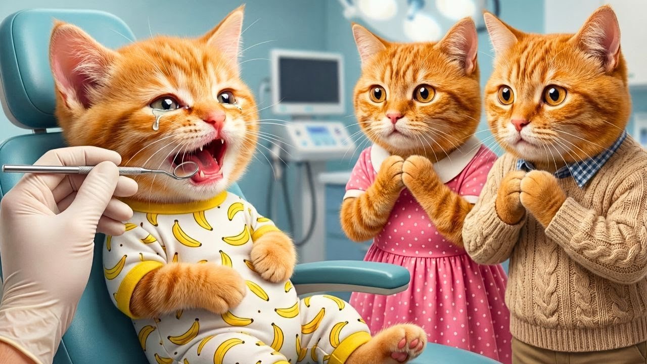 Mama Cat Trims Fur on the Farm and Makes Tiger Hat For Kittens At Home 🐾🎩🐯