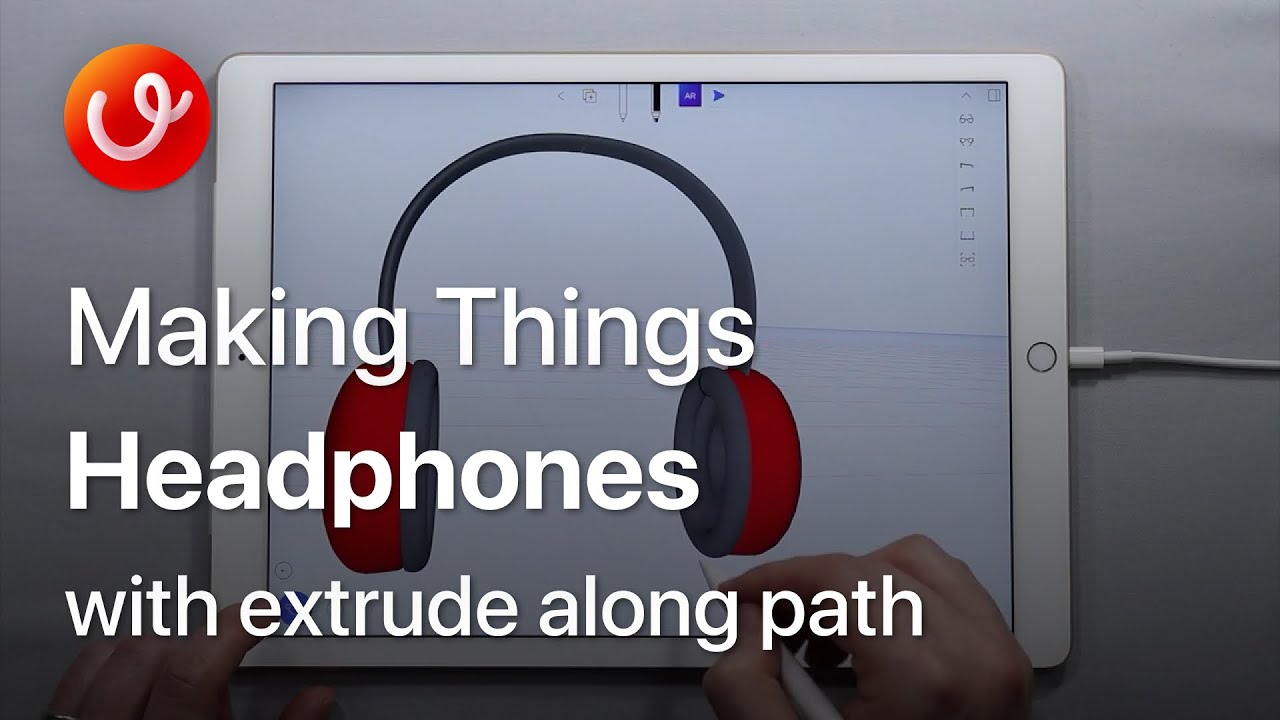 Creating Headphones in uMake using Extrude Along Path tools