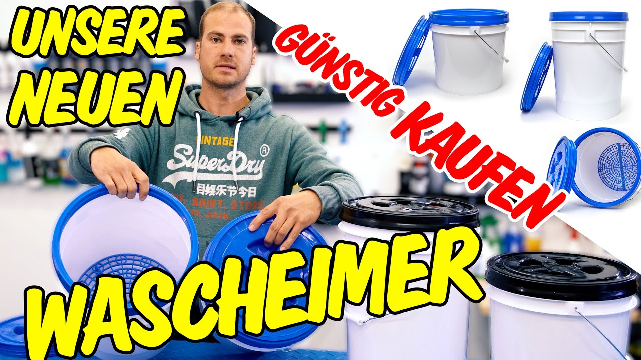 HQS Autopflege - Das sind UNSERE eigenen DopeFibers WASCHEIMER mit Sieb + Deckel für die Handwäsche