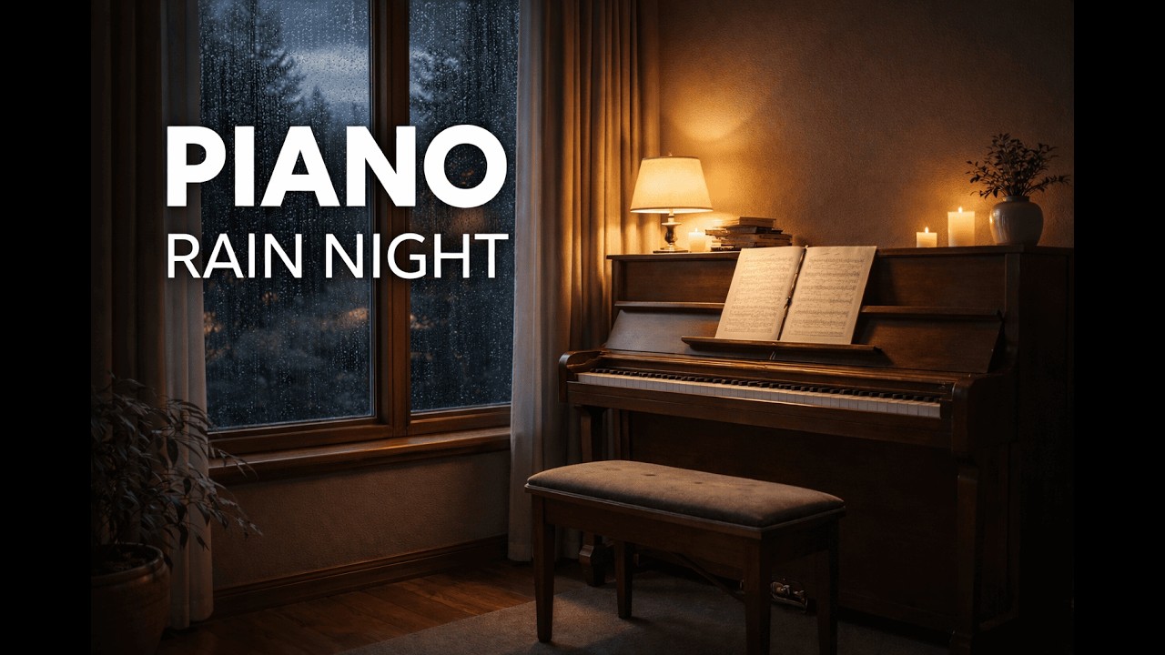 Gentle Piano & Rain by the Window – Relax, Study, Focus Ambience (45 Minutes)