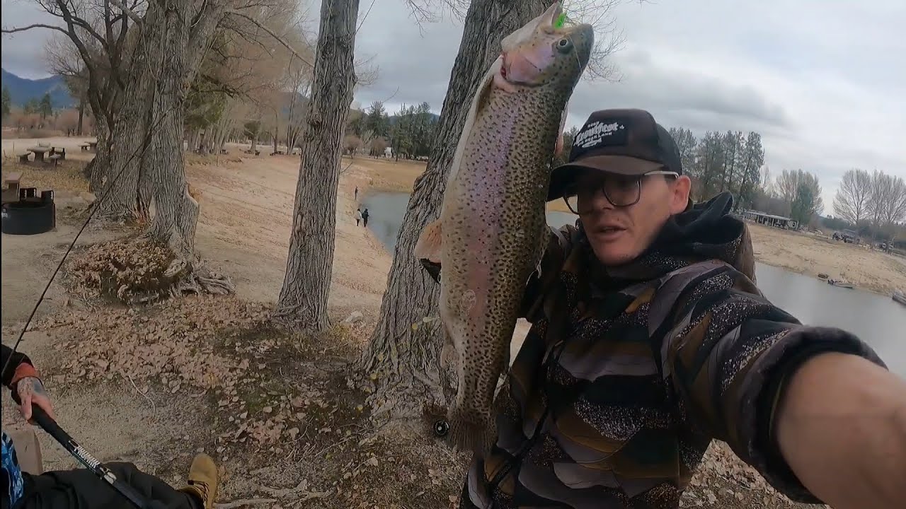 CAMP CATCH AND COOK TROUT FISHING AT LAKE HEMET! #troutfishing #fishing
