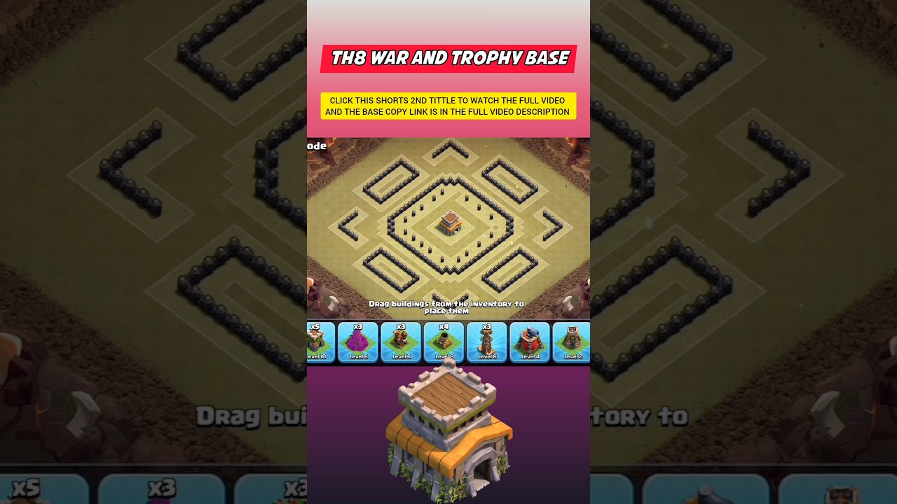 Th8 War and Trophy Base Layout! #clashofclans #geniusclash