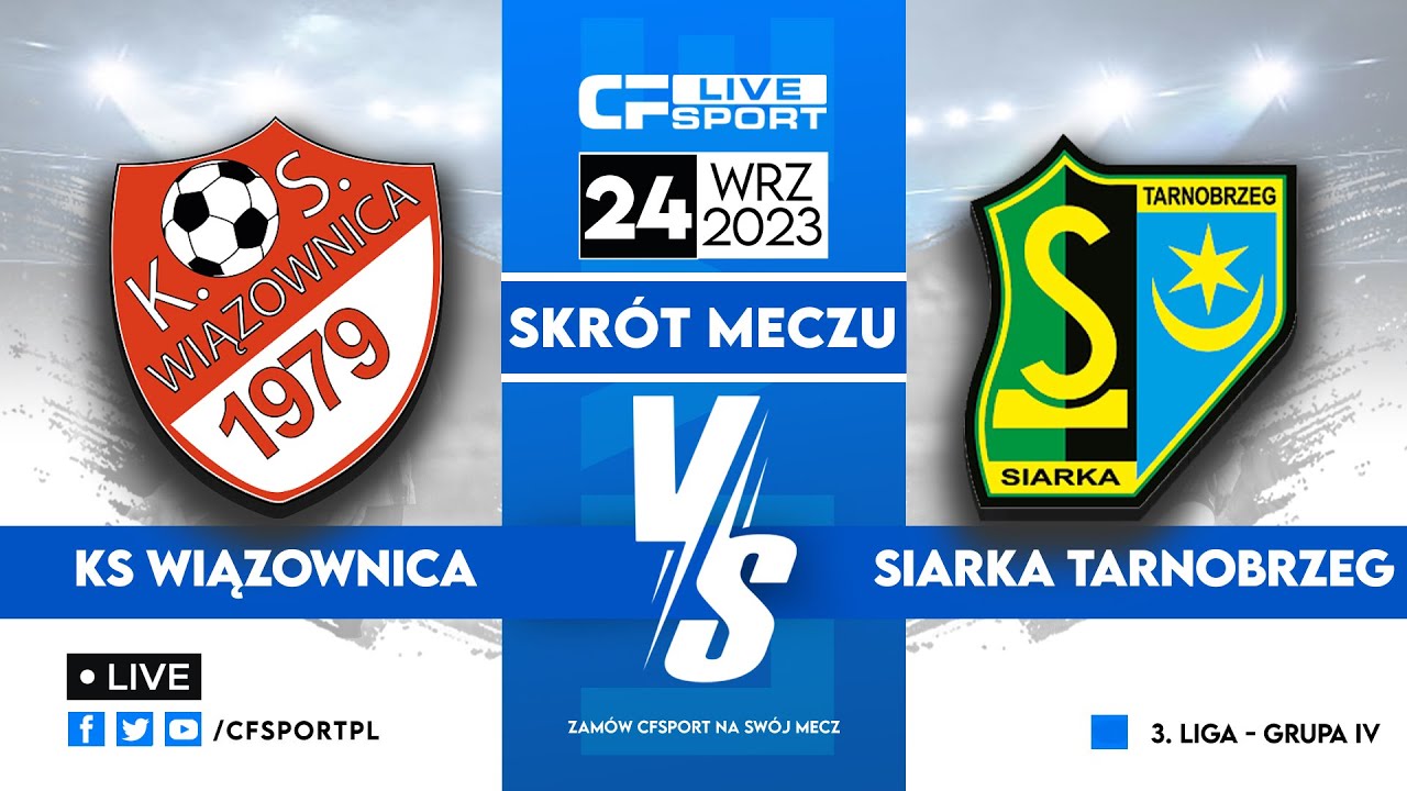 Skrót: KS Wiązownica - Siarka Tarnobrzeg 24.09.2023