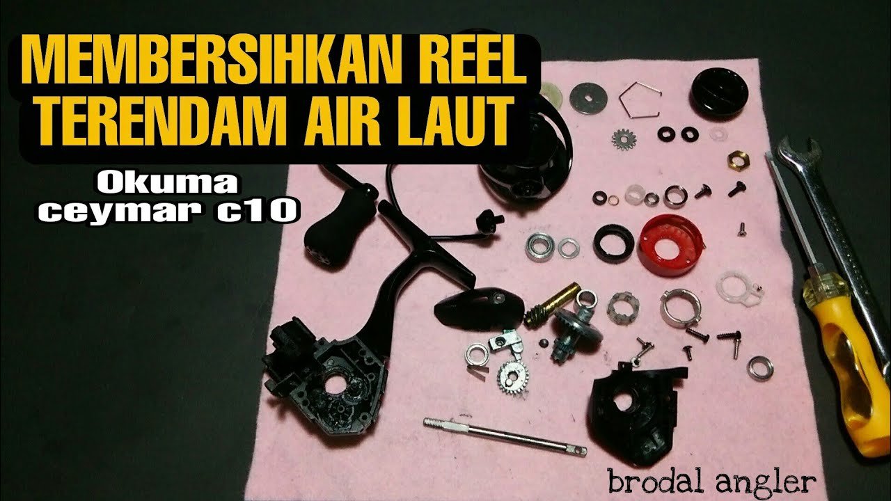 Membersihkan Reel Terendam Air Laut part #1 // Okuma ceymar c10