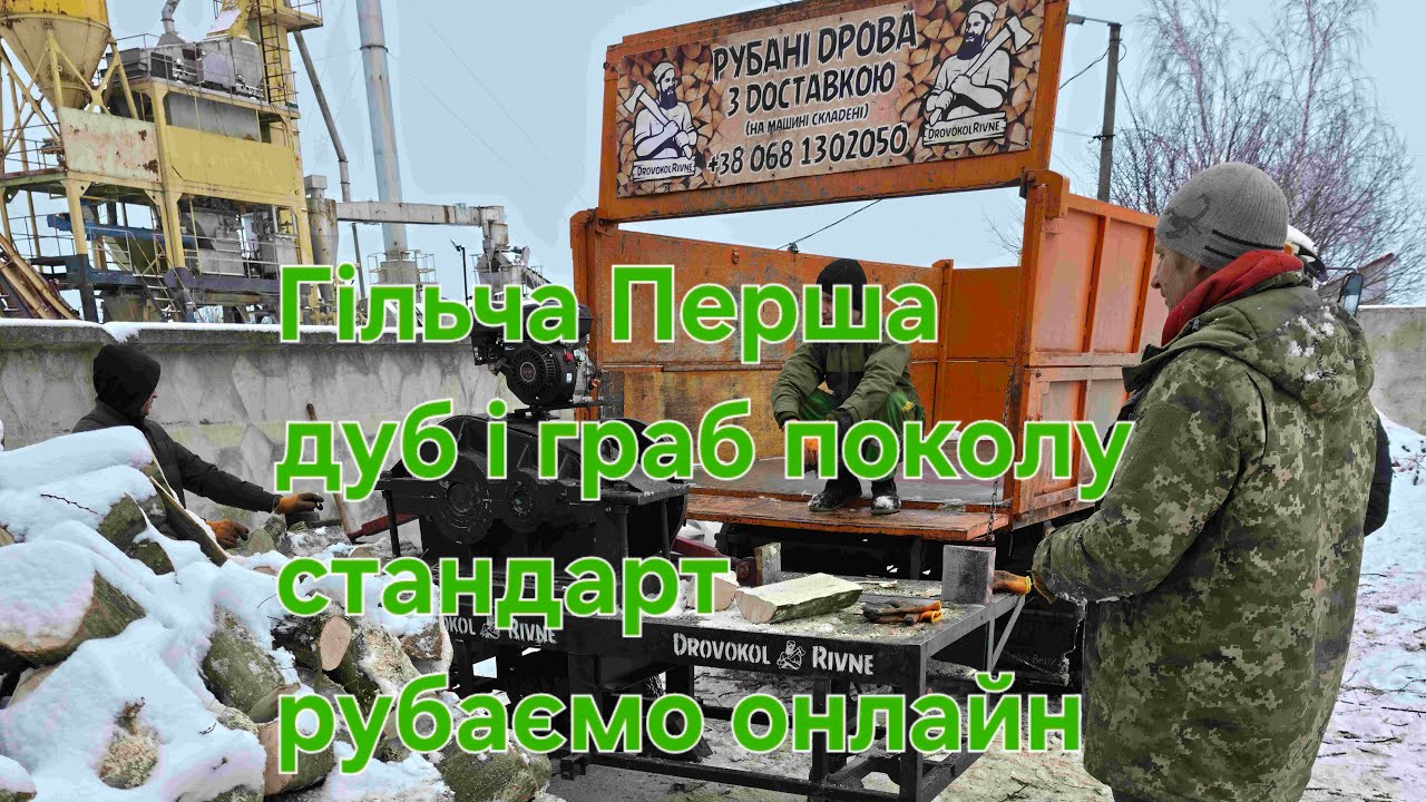 Граб і дуб поколу стандарт ,рубаємо онлайн для клієнтів с.Гільча Перша