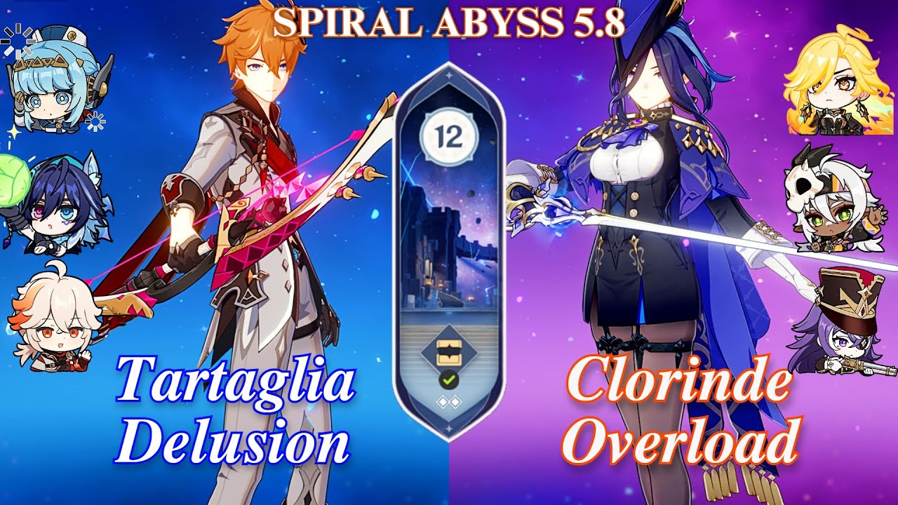 C0 Childe Lunar Taser & C0 Clorinde Overload | NEW SPIRAL ABYSS 5.8! | Floor 12|9 *| Genshin Impact