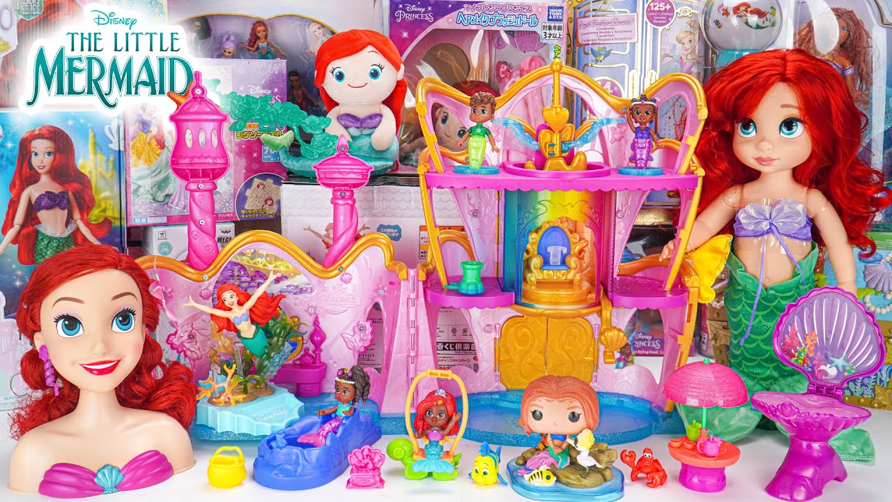 91 Minutes with Disney Ariel Toys Collection Unboxing | Disney Little Mermaid Pink Makeup Toys ASMR